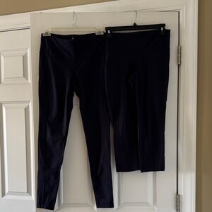 2 Athleta Navy Leggings-one full lenth one cropped length
